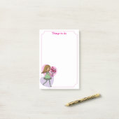 Girl With Flowers ポストイット (デスク上)