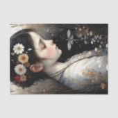 Girl with Flowers & Dragonfly Decoupage 薄葉紙 (正面)