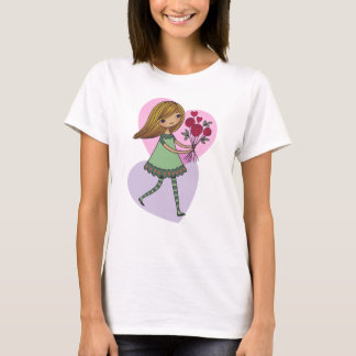 Girl With Flowers Tシャツ