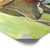 「Girl with Greyhound」アートプリント ポスター (角)