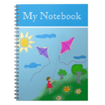 Girl with Kites Flowers Sun Drawing