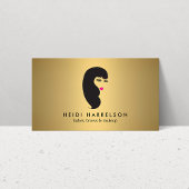 Girl with Lashes on フェイク金ゴールド美しい名刺 名刺