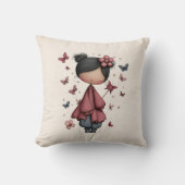 Girl with Magic Wand and Butterflies クッション (正面)
