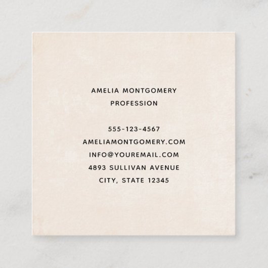 Girl with Magic Wand and Butterflies スクエア名刺 (裏面)