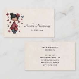 Girl with Magic Wand and Butterflies 名刺