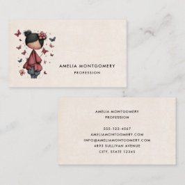 Girl with Magic Wand and Butterflies 名刺