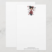 Girl with Magic Wand and Butterflies Cute 便箋 (正面/裏面)