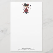 Girl with Magic Wand and Butterflies Cute 便箋 (正面)