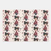 Girl with Magic Wand and Butterflies Pattern ラッピングペーパーシート (正面3)
