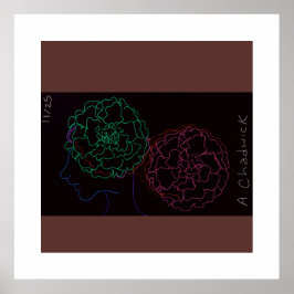 Girl with Marigold Afro Puffs Poster ポスター