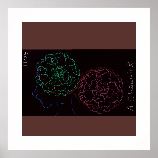 Girl with Marigold Afro Puffs Poster ポスター (正面)