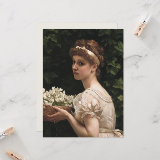 Girl With Pea Bloops (by Edward Poynter) カード (正面/裏面インサイチュ)