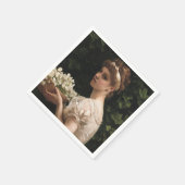 Girl With Pea Bloops (by Edward Poynter) スタンダードカクテルナプキン (角)