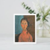 Girl with Pigtails, c.1918 (キャンバス上の油) ポストカード (スタンド正面)