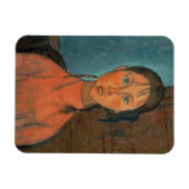 Girl with Pigtails, c.1918 (キャンバス上の油) マグネット (横)