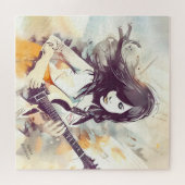 Girl with rock music vibes ジグソーパズル (横)