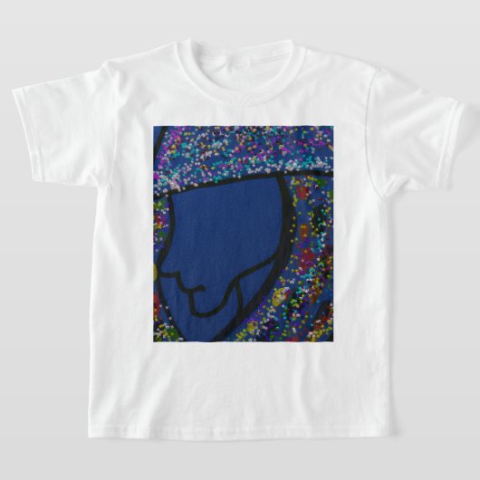 Girl with Spotted Glitter Print Hair  Tシャツ (レイダウン)