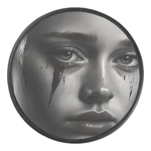 Girl with tears アイスホッケーパック (正面)