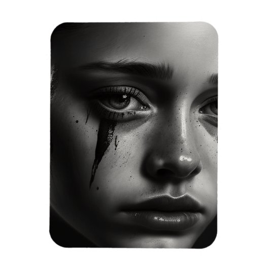 Girl with tears マグネット (縦)