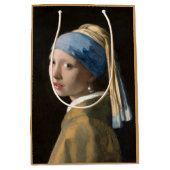 Girl with the pearl earring - Johannes Vermeer ミディアムペーパーバッグ (正面)