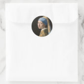 Girl with the pearl earring - Johannes Vermeer ラウンドシール (バッグ)