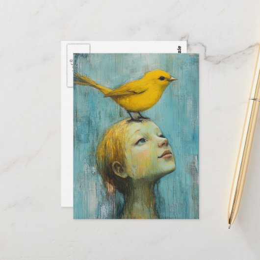 Girl with the Yellow Bird on Her Head ポストカード (正面/裏面インサイチュ)