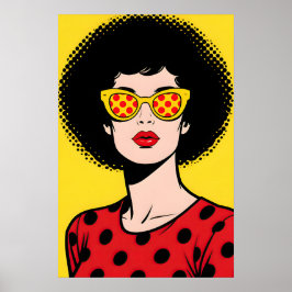 Girl with Yellow Shades Pop Art Poster ポスター