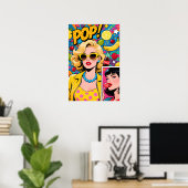 Girl with Yellow Shades Pop Art Poster ポスター (ホームオフィス)