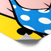 Girl with Yellow Sunglasses Pop Art ポスター (角)