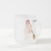 Girl withe guitar,anime girl フロストグラスマグカップ (正面右)