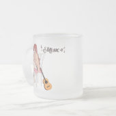 Girl withe guitar,anime girl フロストグラスマグカップ (正面左)