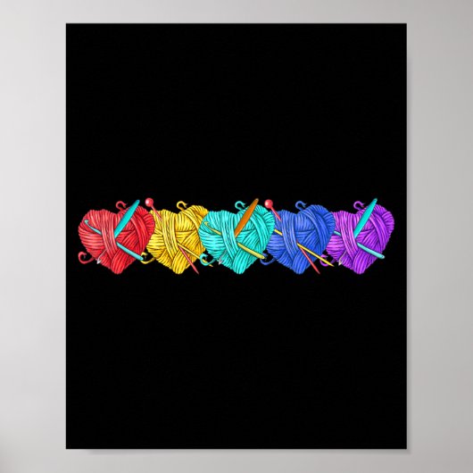 Girl Women's Yarn Crochet Knitting Funny Gift  ポスター (正面)