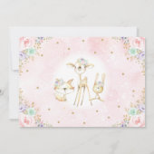 Girl Woodlandかわいらし Animalsの第1誕生日パーティー 招待状 (裏面)