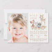 Girl Woodlandフォトバースデーパーティー 招待状 (正面)