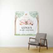 Girl Woodland Baby Showerの背景 タペストリー (インサイチュ)