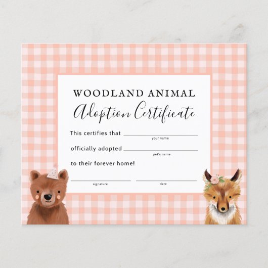 Girl Woodland Birthday Party採用証明書 (正面)