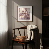 Girl writing a letter to Mom Poster ポスター