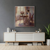 Girl writing a letter to Mom Poster ポスター