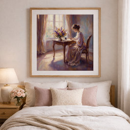 Girl writing a letter to Mom Poster ポスター