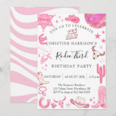 Girl Yee Haw Rodeo 3rd Birthday  招待状 (正面/裏面)