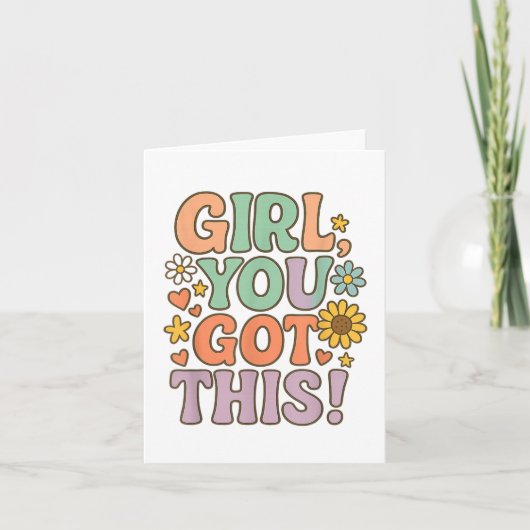Girl You Got This Test Day Wer Motivational Quote カード (正面)