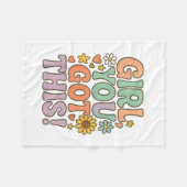 Girl You Got This Test Day Wer Motivational Quote  フリースブランケット (正面(横))