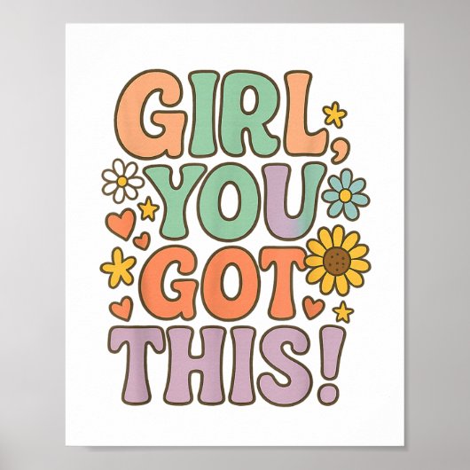 Girl You Got This Test Day Wer Motivational Quote ポスター (正面)