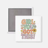 Girl You Got This Test Day Wer Motivational Quote  マグネット (正面/裏面)