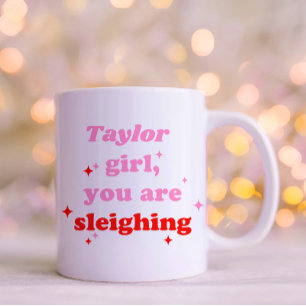 Girl You Sleiging レトロタイポグラフィ休日 コーヒーマグカップ