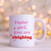 Girl You Sleiging |レトロタイポグラフィ休日 コーヒーマグカップ