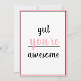  Girl You're Awesome Kind Gesture Girly Modern サンキューカード
