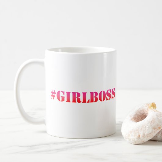 #GirlBoss -おもしろいガールパワー引用文 コーヒーマグカップ (ドーナツ)