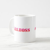 #GirlBoss -おもしろいガールパワー引用文 コーヒーマグカップ (正面左)