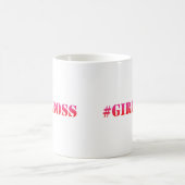 #GirlBoss -おもしろいガールパワー引用文 コーヒーマグカップ (中央)